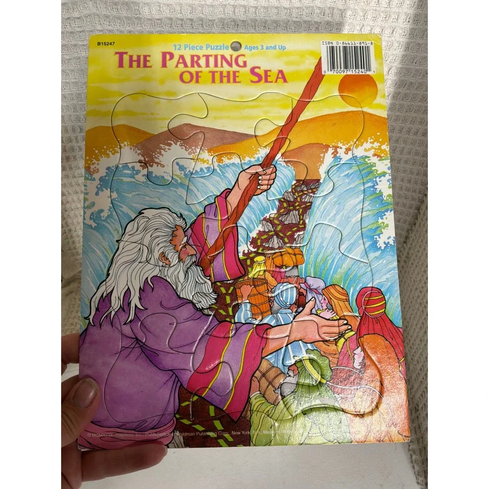 Vintage Kids Playmore The Parting of the Sea 12 Piece Puzzle OS Multicolor